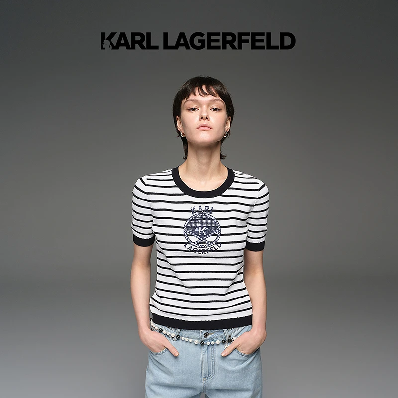 KA124【敏敏专享】KARLLAGERFELD夏季新款针织打底衫老佛爷M22L231