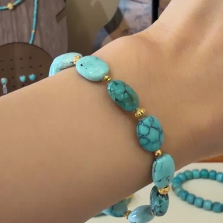 绿松石银S925镶嵌绿松石