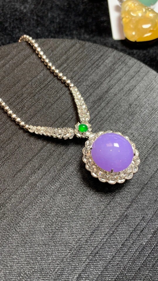 18金翡翠妖紫罗兰蛋吊坠