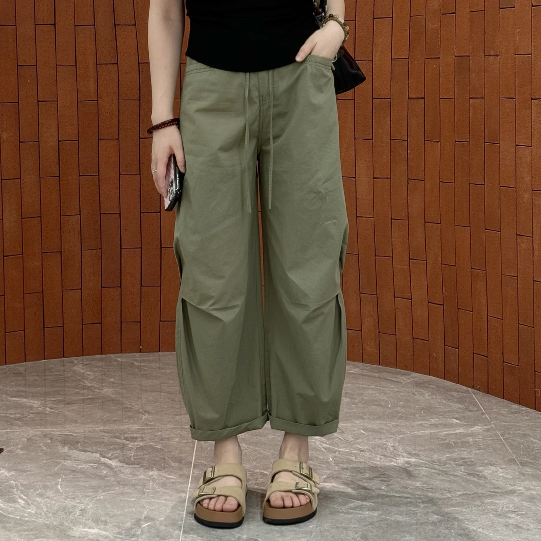 宿慕SUMU 夏季九分工装裤2025新款6-3舒适百搭休闲工装山本裤800