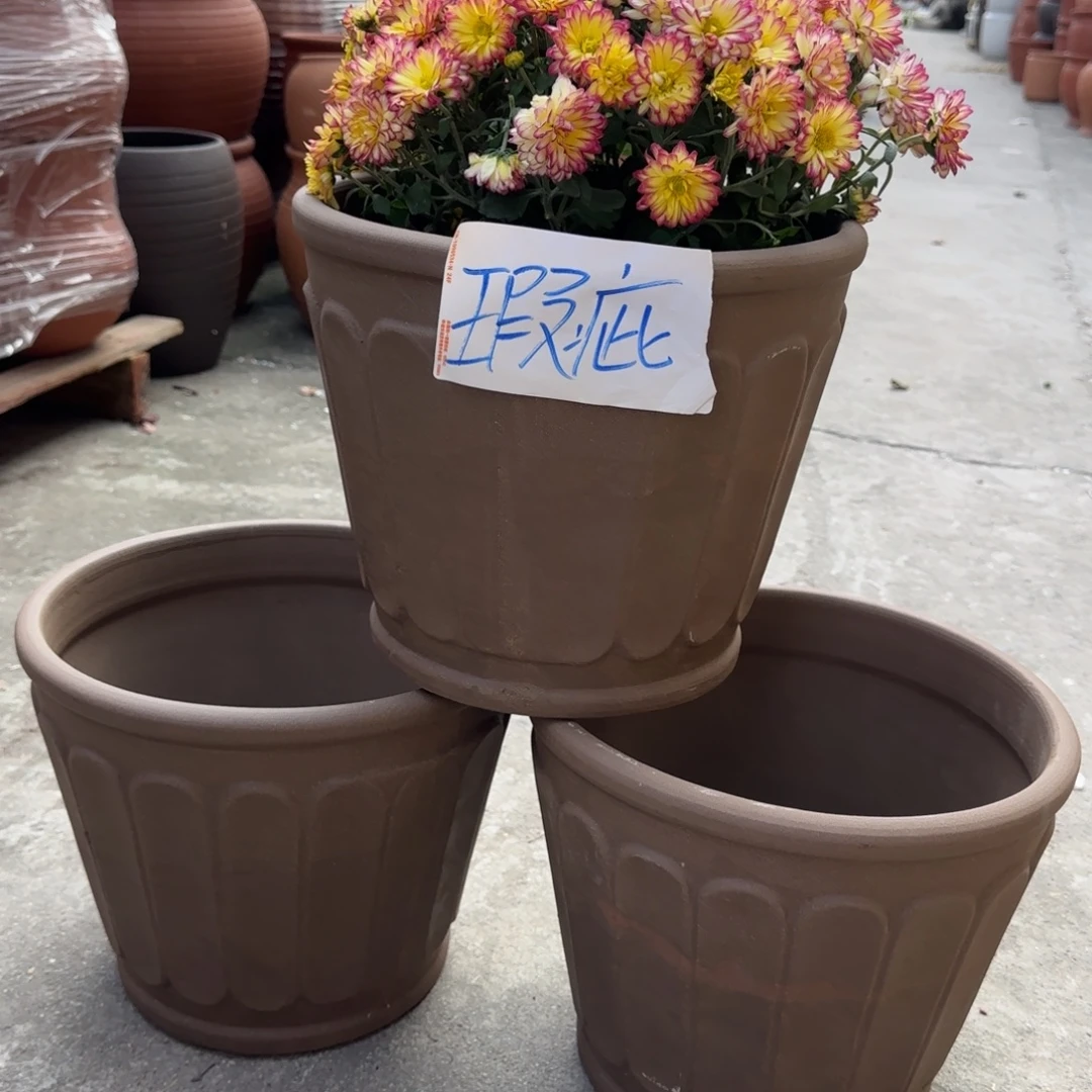 花盆紫砂口30高25宜兴紫砂瑕疵粗糙花泥