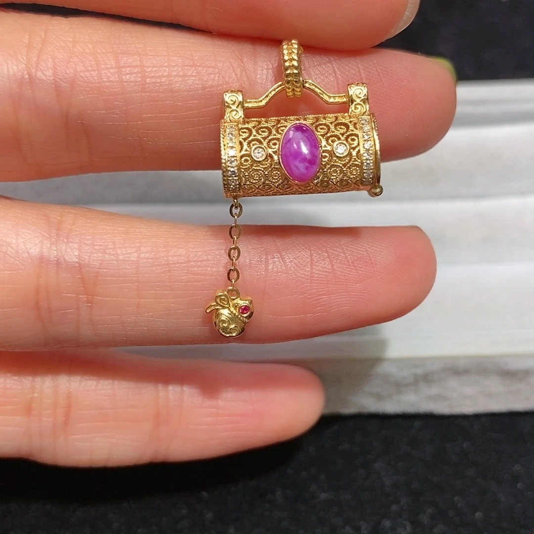 苏纪石（舒俱来）18K金镶嵌吊坠(不含链)