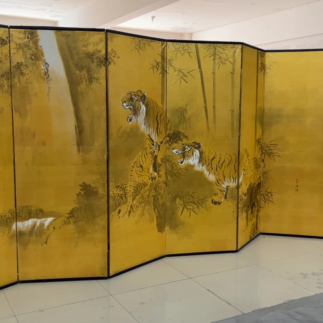 绘画屏风框画茶空间设计