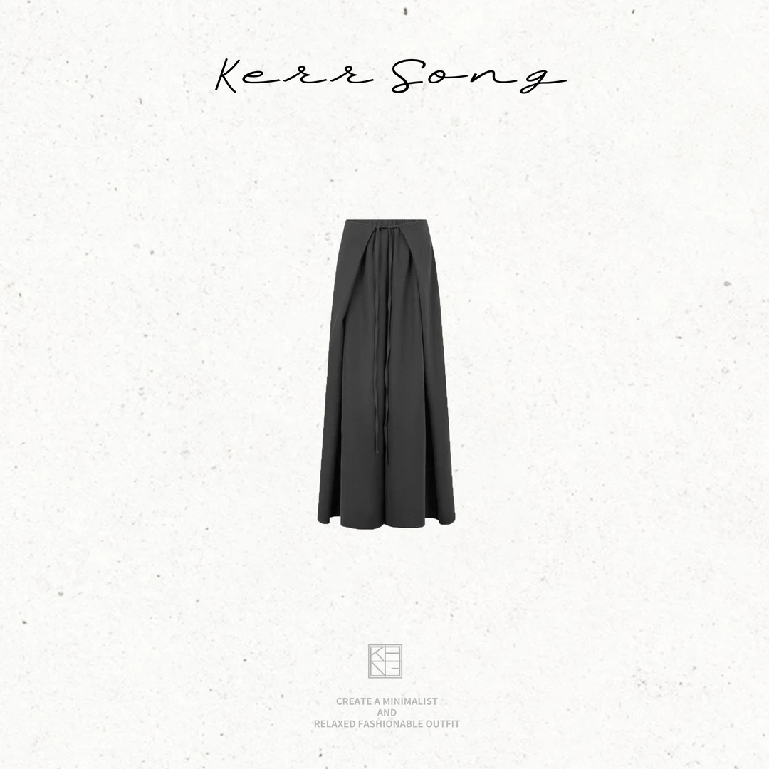 KERR SONG 有熳 | "灵动优雅“对称叠层褶阔腿裤群 #E03239