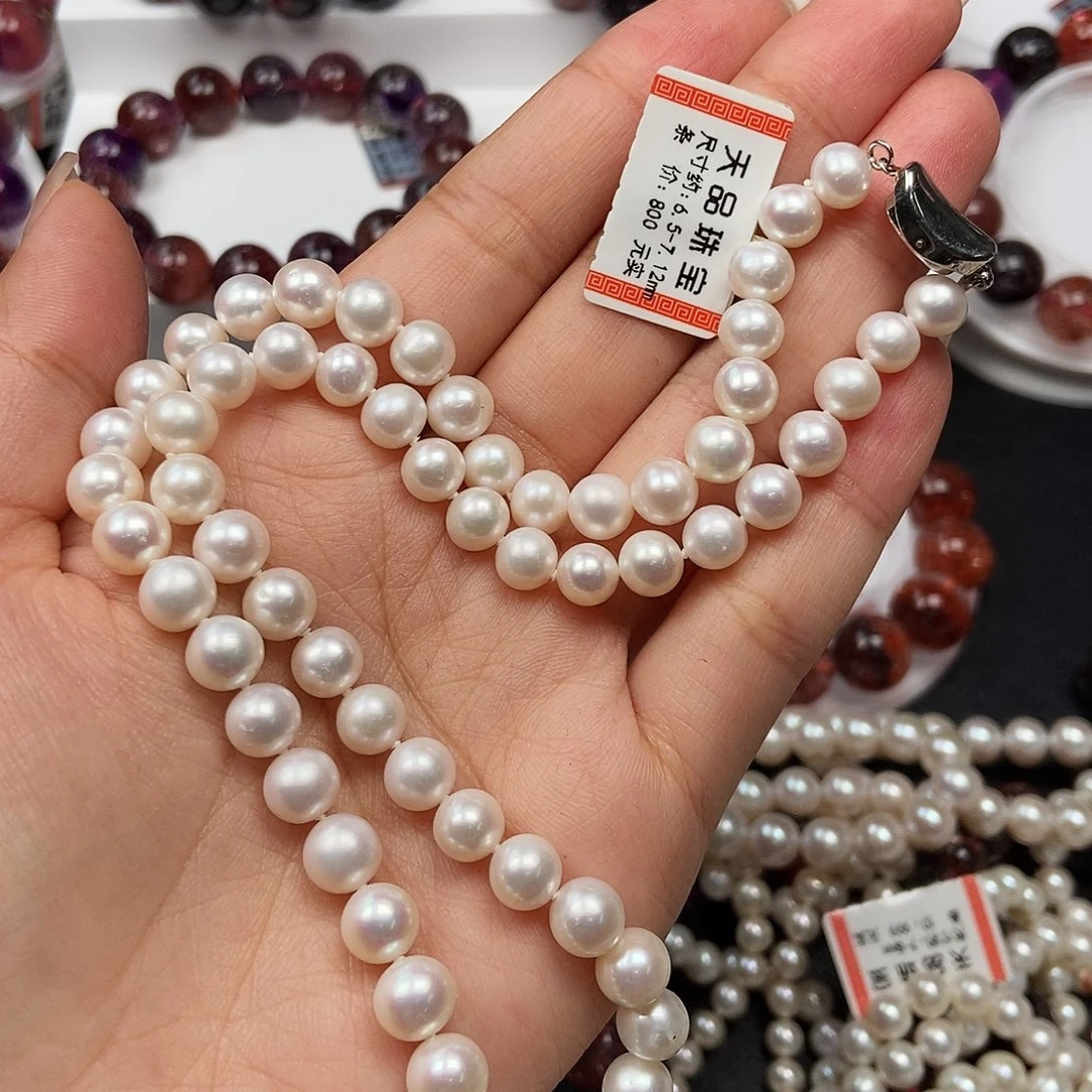 欲***画淡水珍珠手链银S925镶嵌珍珠103208