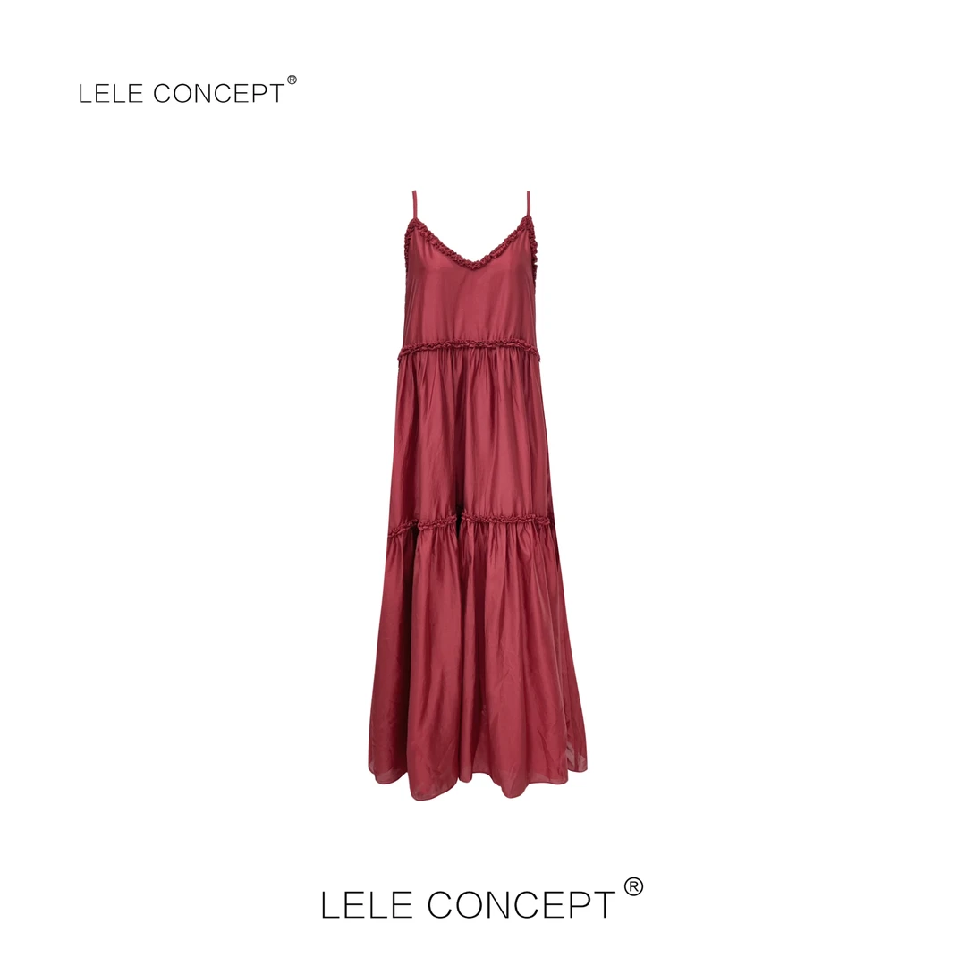 LELE CONCEPT丨「夭夭」时尚百搭多色吊带连衣裙Q0531