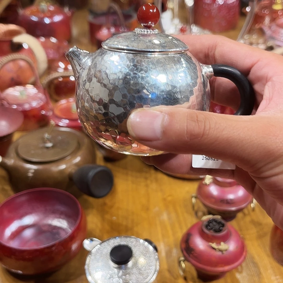腩**光铜包银泡壶手工锻打工艺