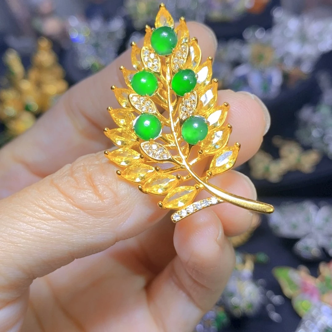 翡翠合金吊坠(不含链)天然翡翠