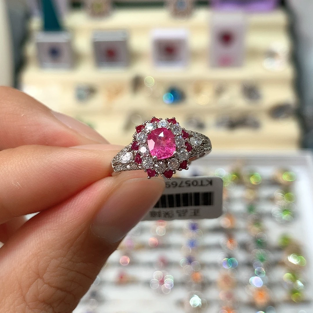 戒指尖晶石银S925镶嵌