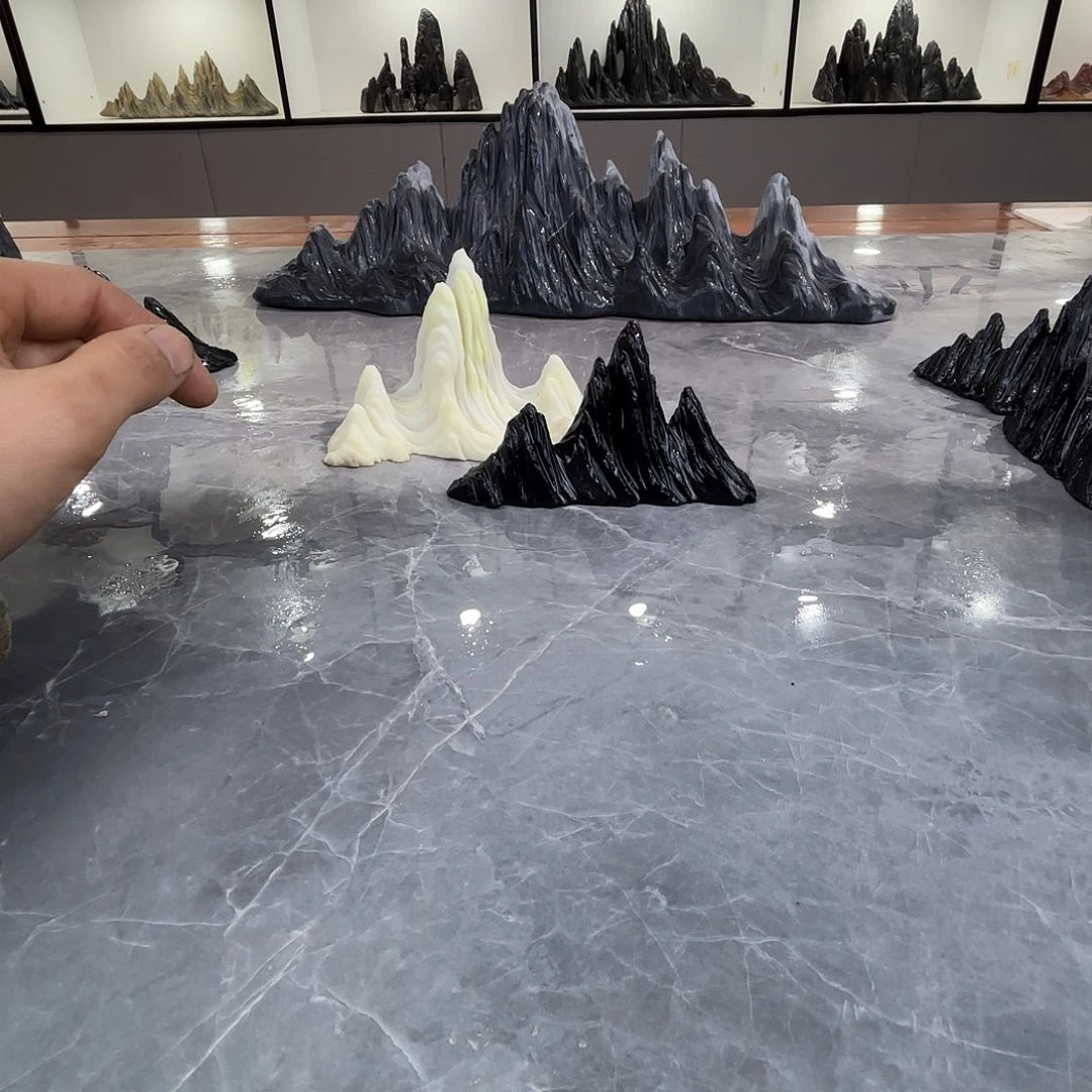 太***＠砖雕灵璧石石雕刻山峰摆件