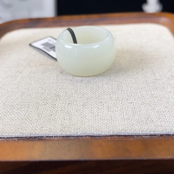 和田玉（糖玉）未镶嵌戒指Z74 白墩墩16.6