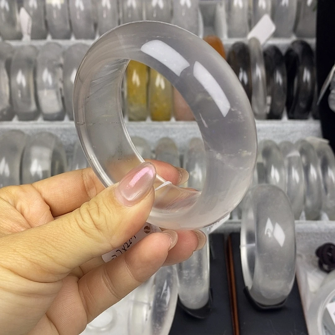 石英质玉未镶嵌手镯57.8黑钢轮胎镯6564