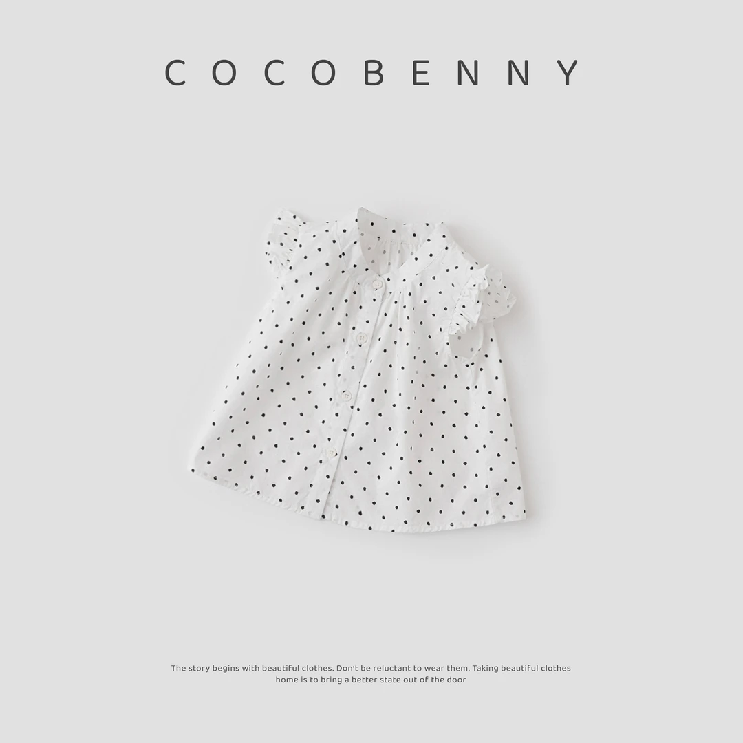 COCOBENNY女童夏装小童夏季新款纯棉娃娃衫女宝宝儿童上衣250725