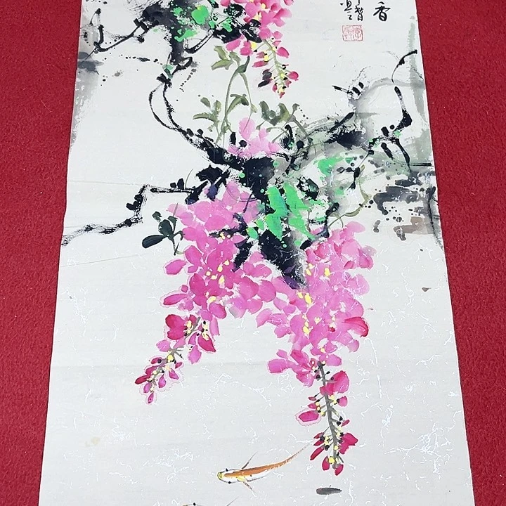 国画手绘的画作中