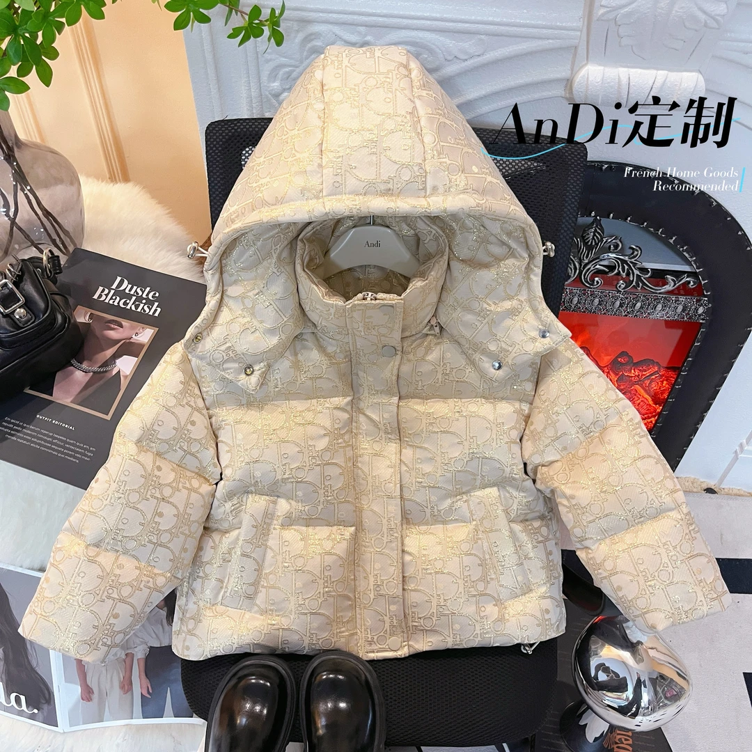 〖ANDI〗订制冬款韩系中大童女童时尚设计感连帽羽绒服3397