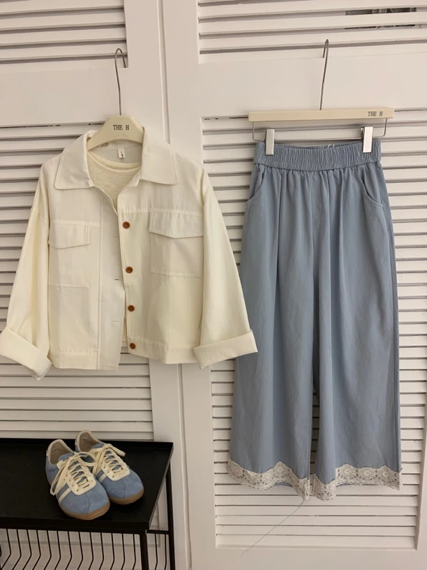 2203女装韩版时尚百搭阔腿裤