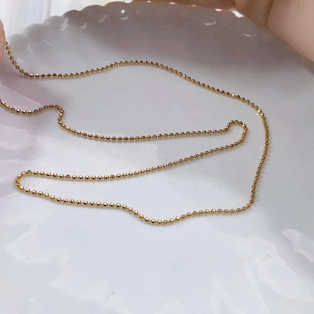 18K金镶嵌淡水珍珠拍20发1项链草*