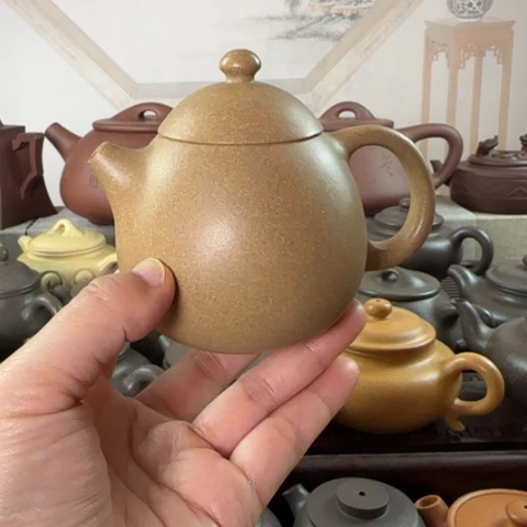 茶壶紫砂墨绿泥料200cc