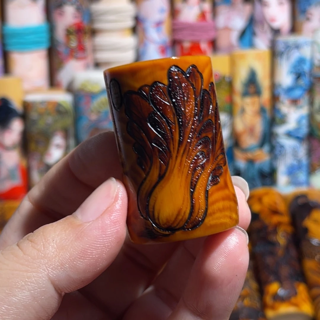 竹团**房实心竹文玩手把件