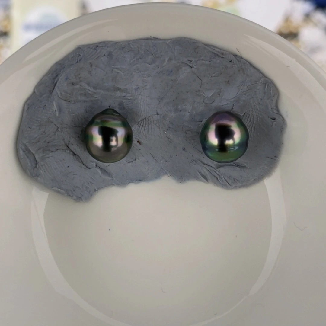 海水珍珠可定制未镶嵌艾*大溪地对珠9-10范