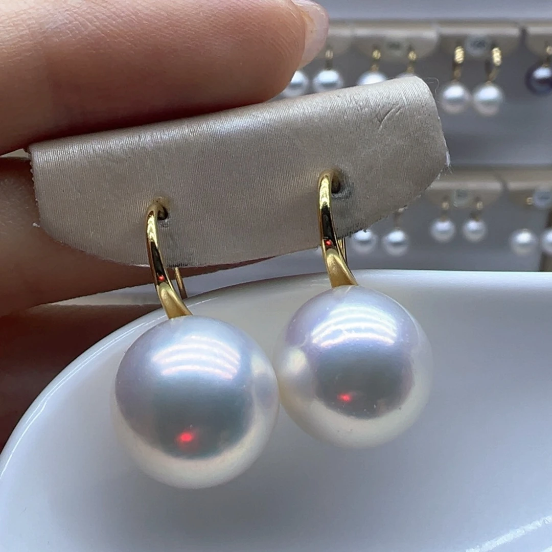 18K金镶嵌淡水珍珠耳饰