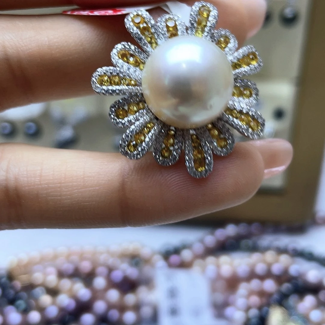 海水珍珠颈饰银S925镶嵌