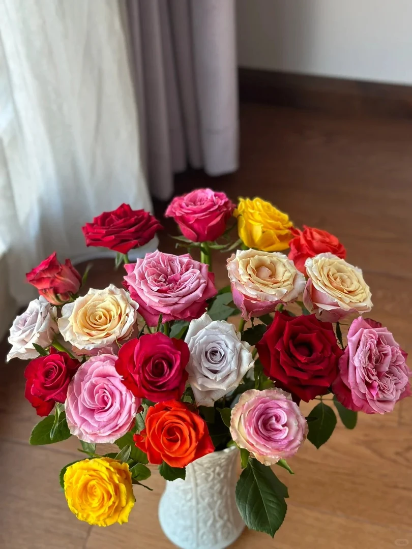 （曼曼）彩拼单头玫瑰15+5支防损鲜花任意2单包邮