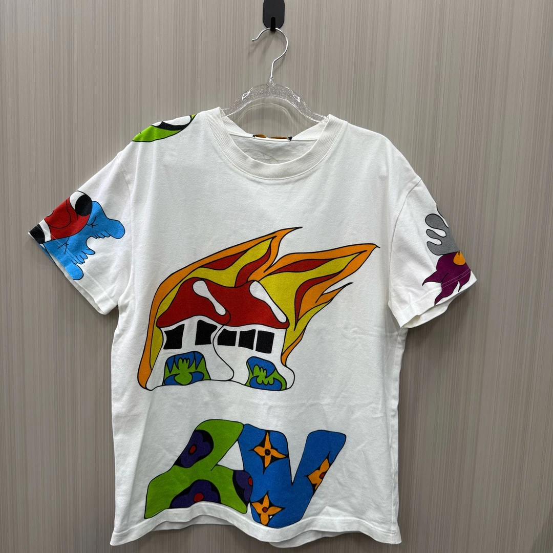 99新 LouisVuitton/路易威登 火焰房子短袖 尺码：s 10978