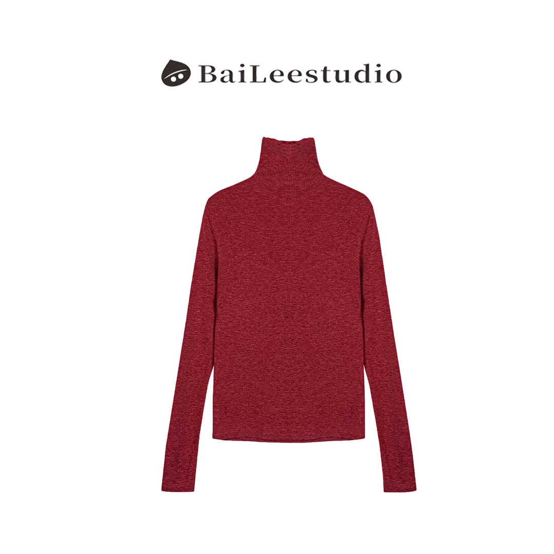 【柏栗良品】2025秋冬新品~柔软舒适亲肤高领内搭针织衫女5415725