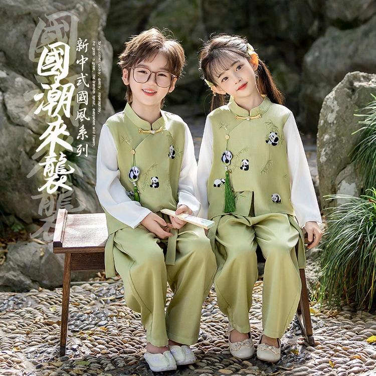 盛唐风&9263男女童汉服套装2025春秋款儿童新中式唐装表演服洋气