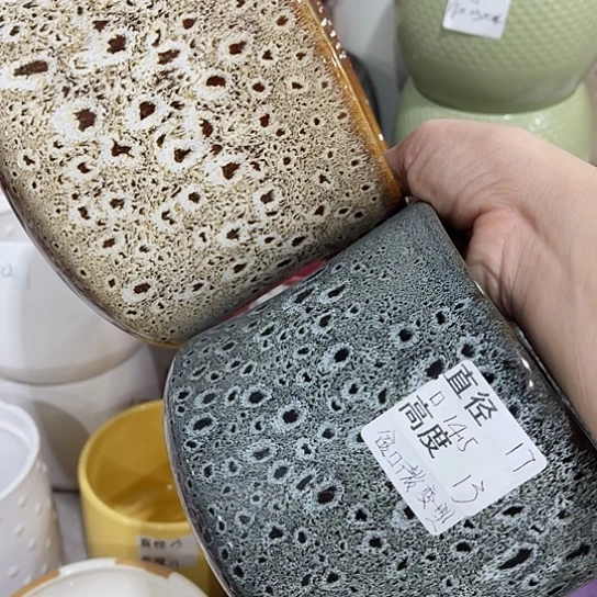 多肉绿植陶瓷花盆9.9包邮，有孔