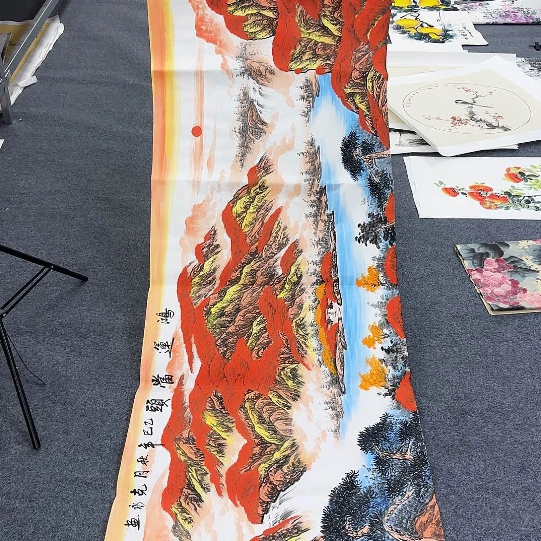 国画作品小姐姐放漏中