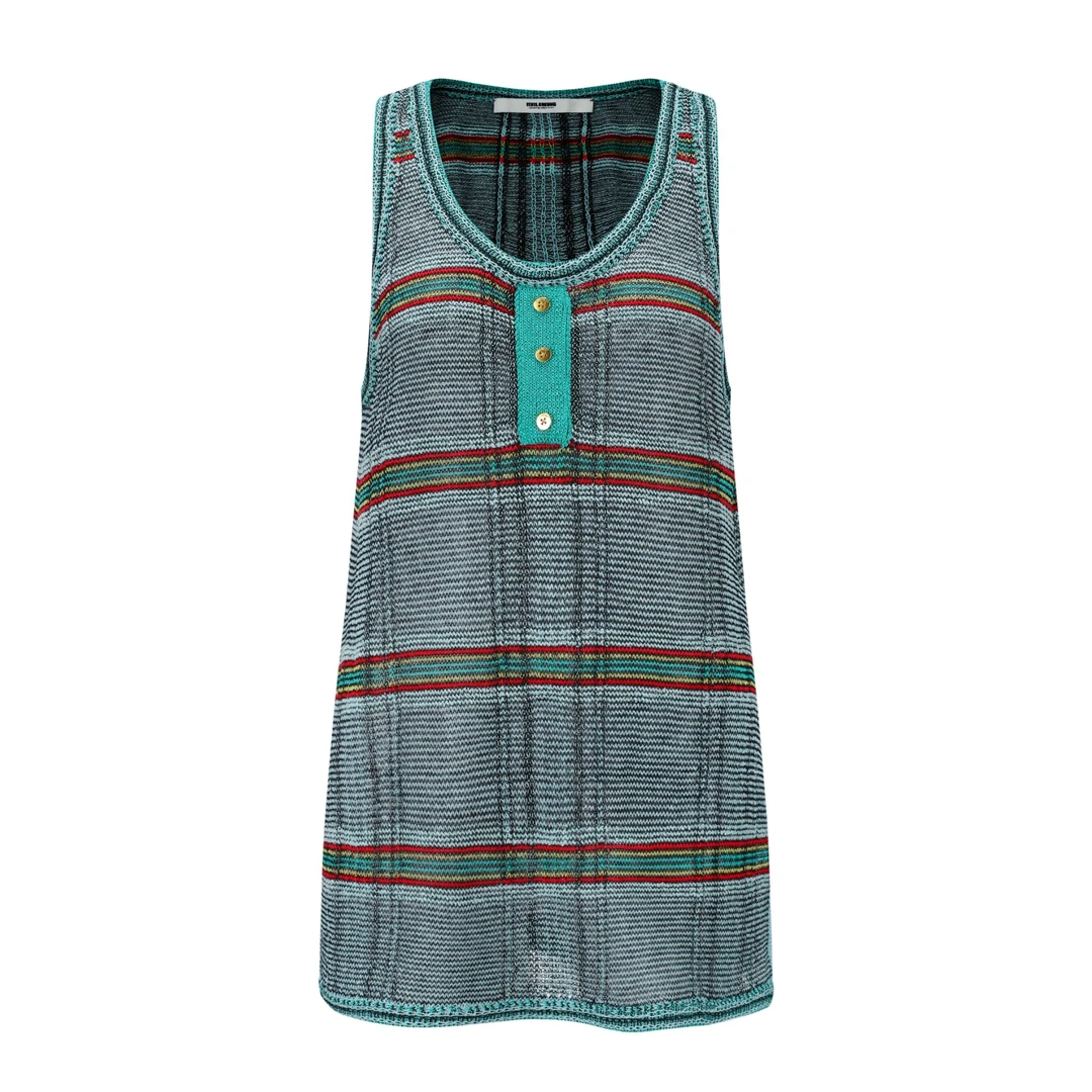 ELVIS.CHEUNG蒋云開運25春夏新品格子提花边缘编织感背心