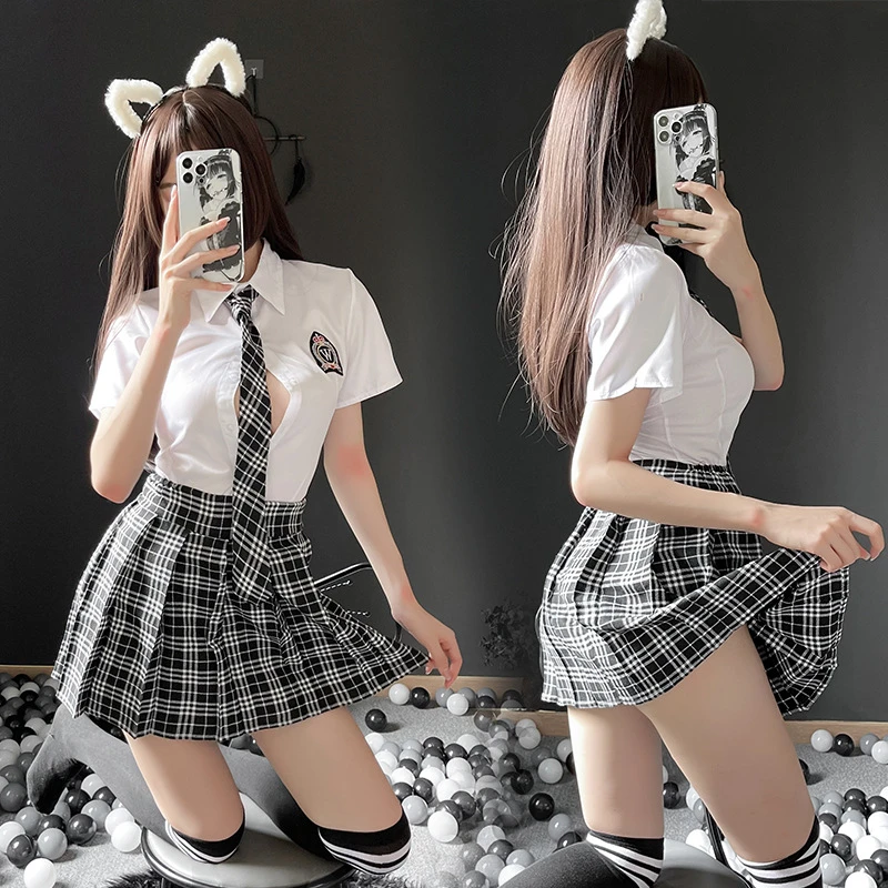 【MoonLit私享】甜美JK制服战袍百褶裙学院风格子日系