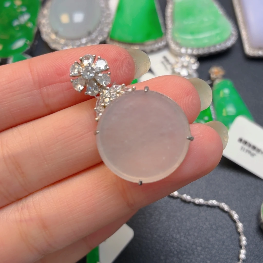 翡翠银S925镶嵌颈饰