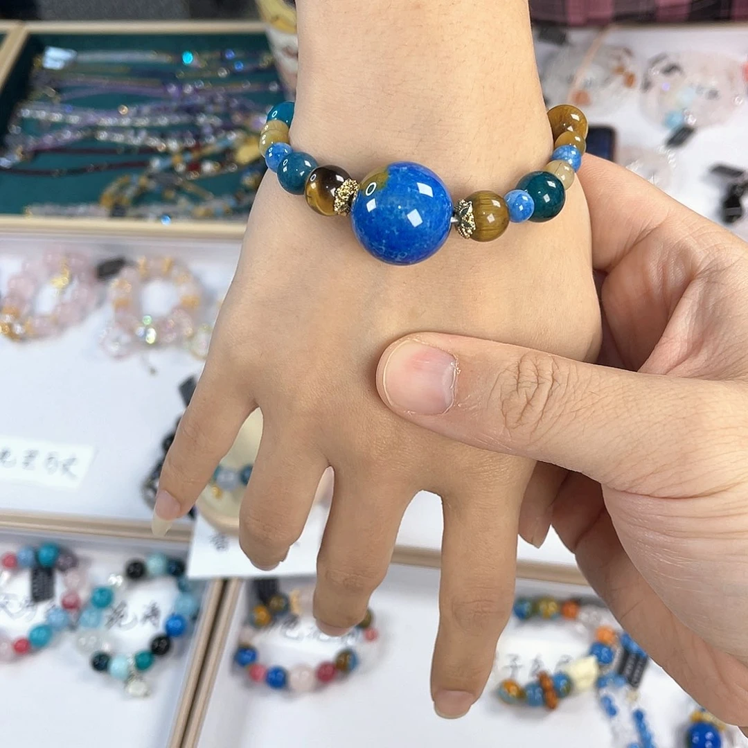 水晶手链银S925镀金镶嵌