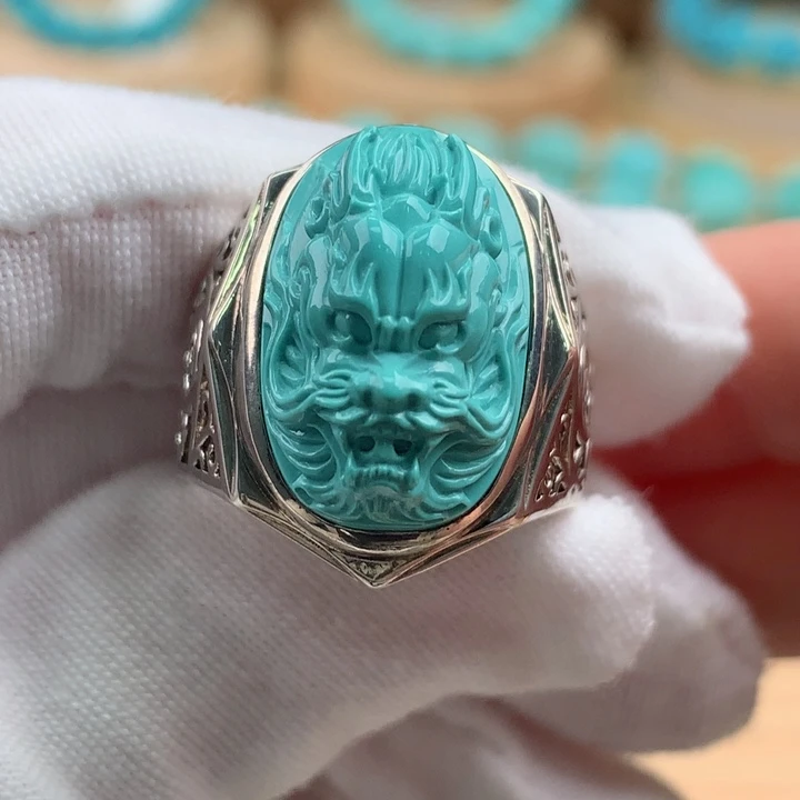 绿松石银S925镶嵌珠宝奇石