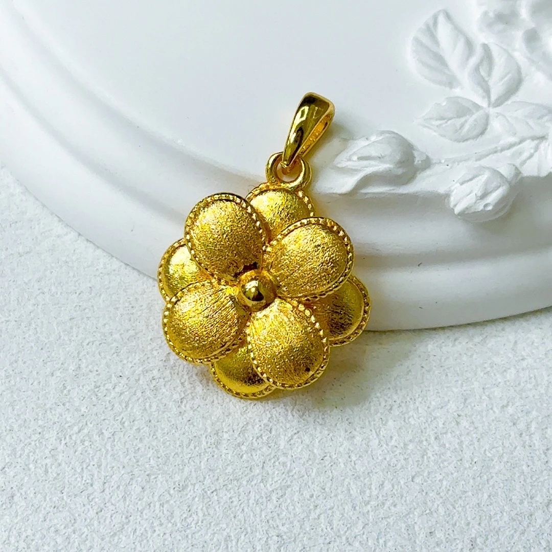 高定双花拉丝吊坠D019