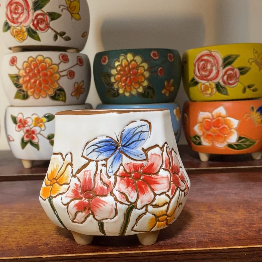 红陶韩式多肉植物花盆