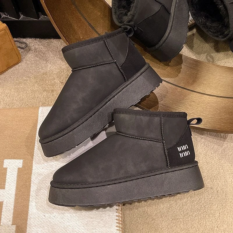 断码【万达撤柜】雪地靴女棉鞋2025冬季新款保暖加绒短靴韩版百