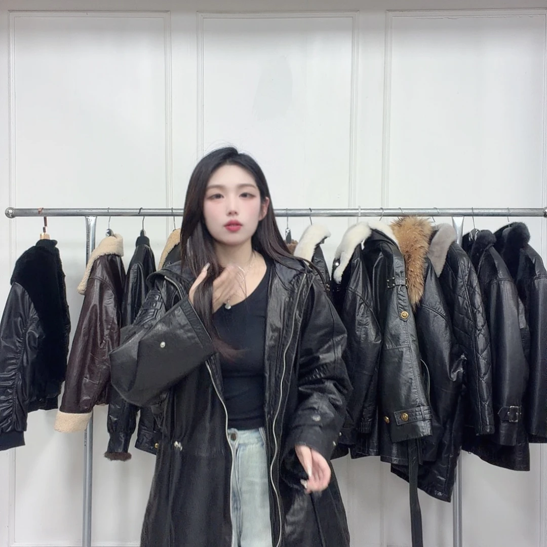 真皮牛皮鹅绒服23163