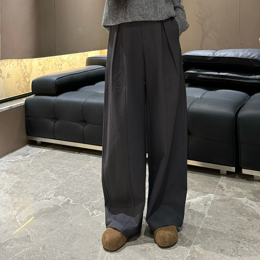 宿慕SUMU 显瘦遮肉阔腿裤9-18秋季2025新款时尚百搭休闲裤5289