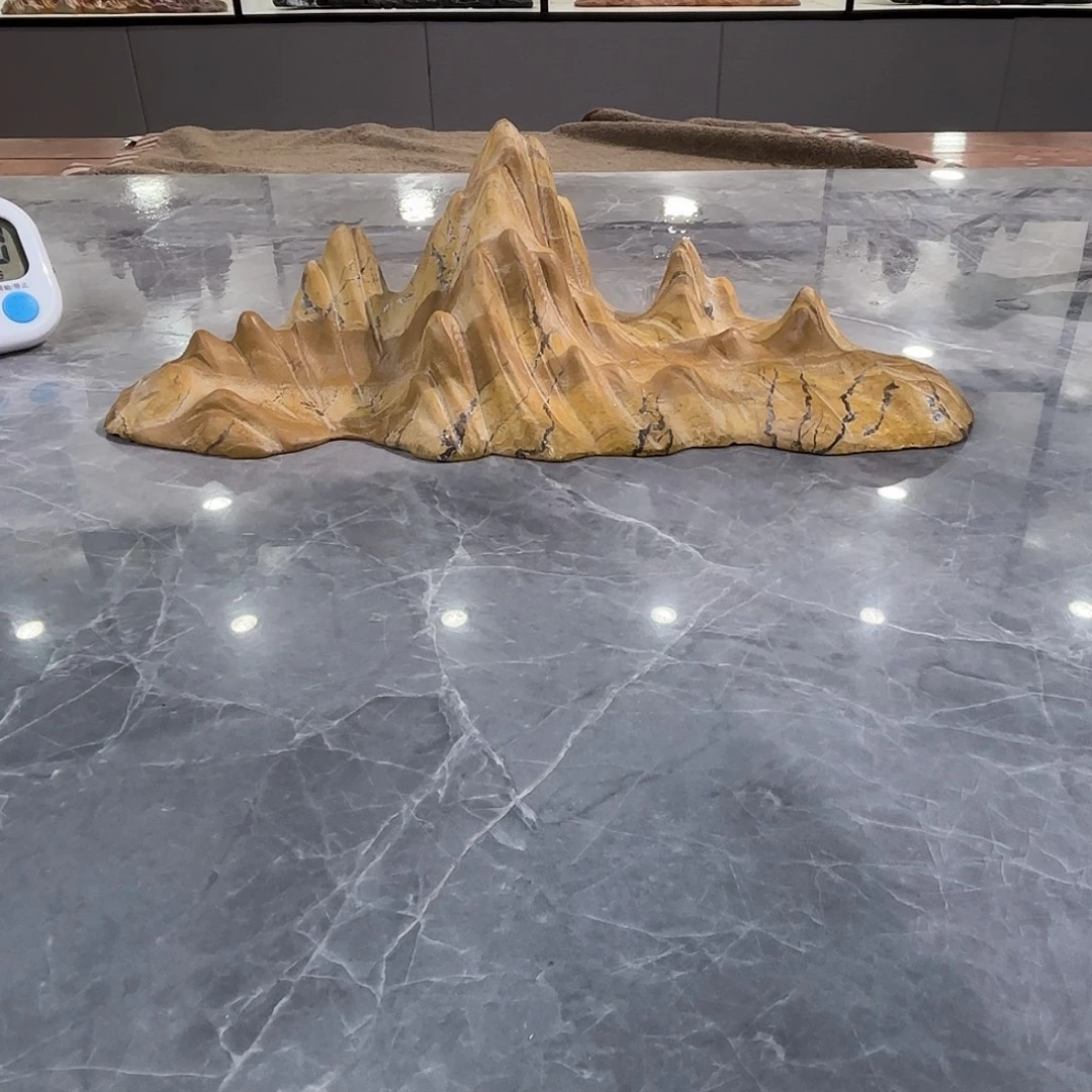 放***我砖雕灵璧石雕刻山峰摆件