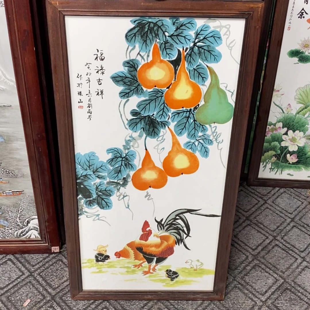 瓷片86*46 景德镇瓷板画柴窑烧制