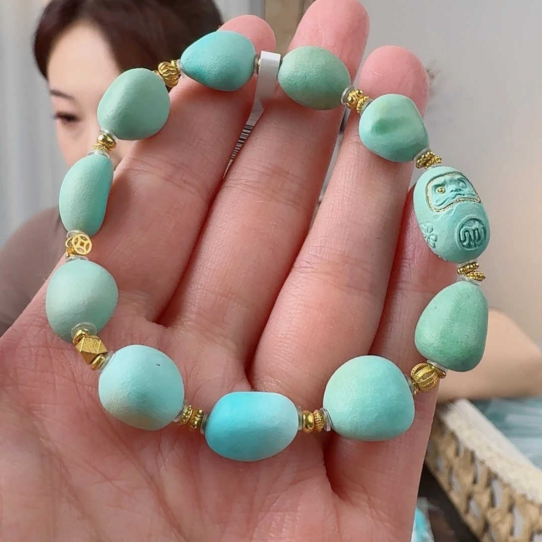 绿松石18K金镶嵌珠宝奇石