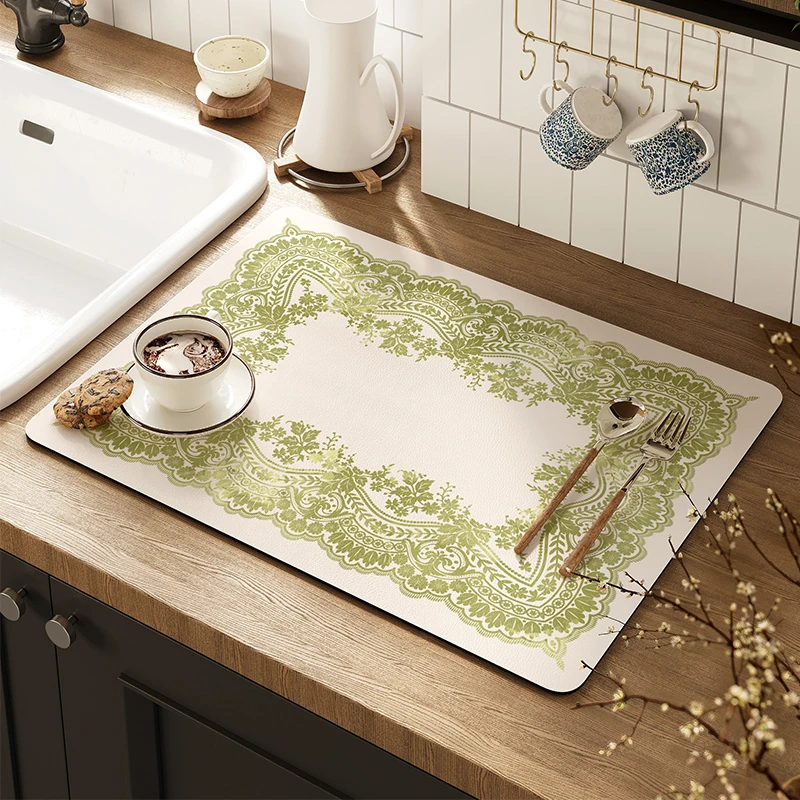 新款清新奶油风厨房沥水垫洗手池洗菜池吸水垫吧台餐桌垫杯垫盘垫