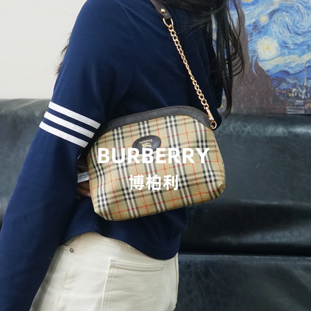 95新 BURBERRY/博柏利 巴宝莉/格纹单肩包/FYWJ01513008/3008