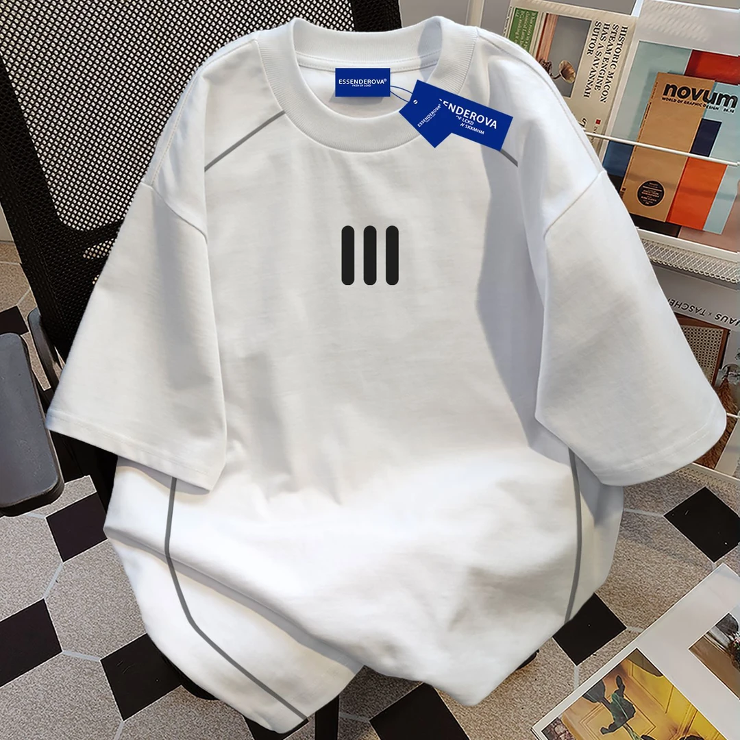 100%纯棉美式慵懒风短袖t恤男女夏季爆款休闲街头圆领情侣上衣服