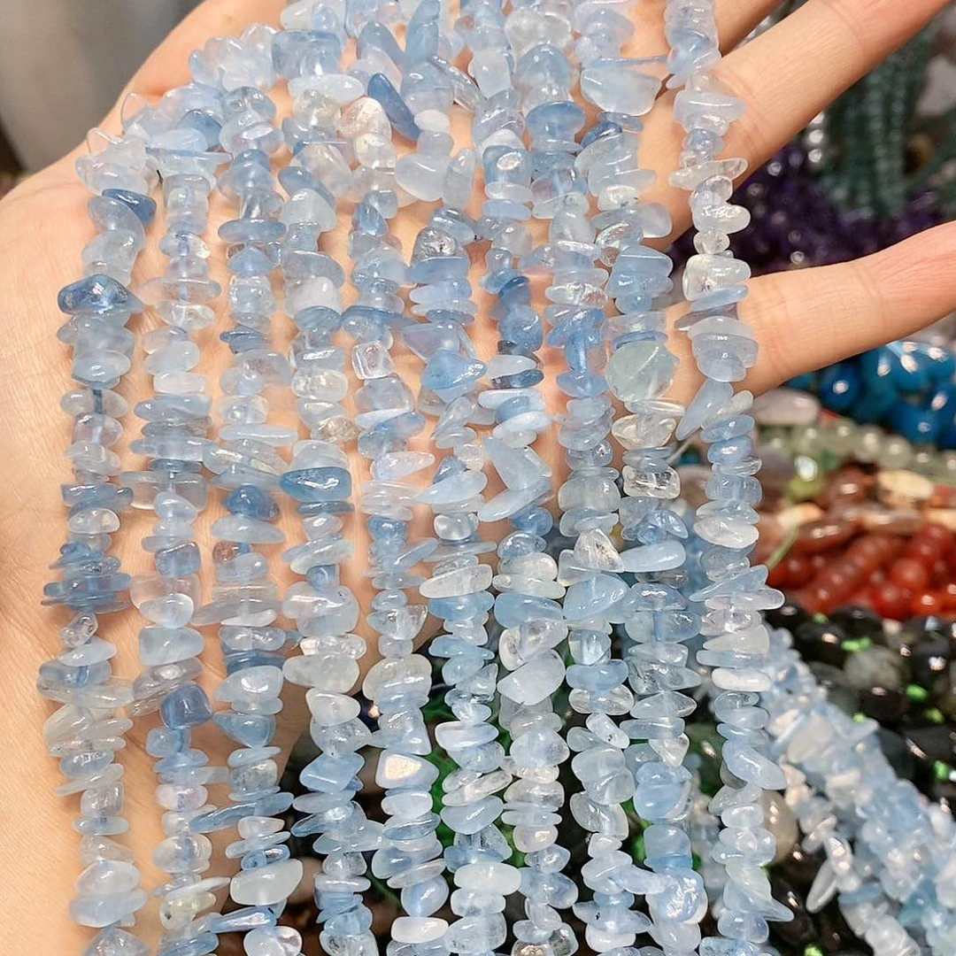玛瑙/玉髓散珠天然海蓝宝碎碎一条