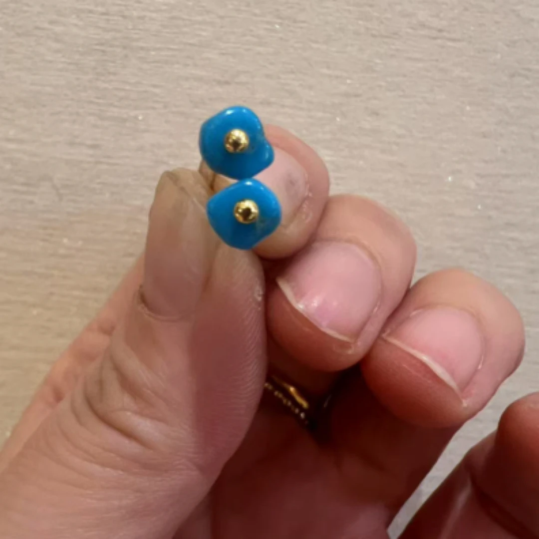 铜合金珐琅耳饰 251号耳环（时尚款蓝色小小小耳钉）